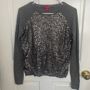 Elle sequins grey sweater. Size small.